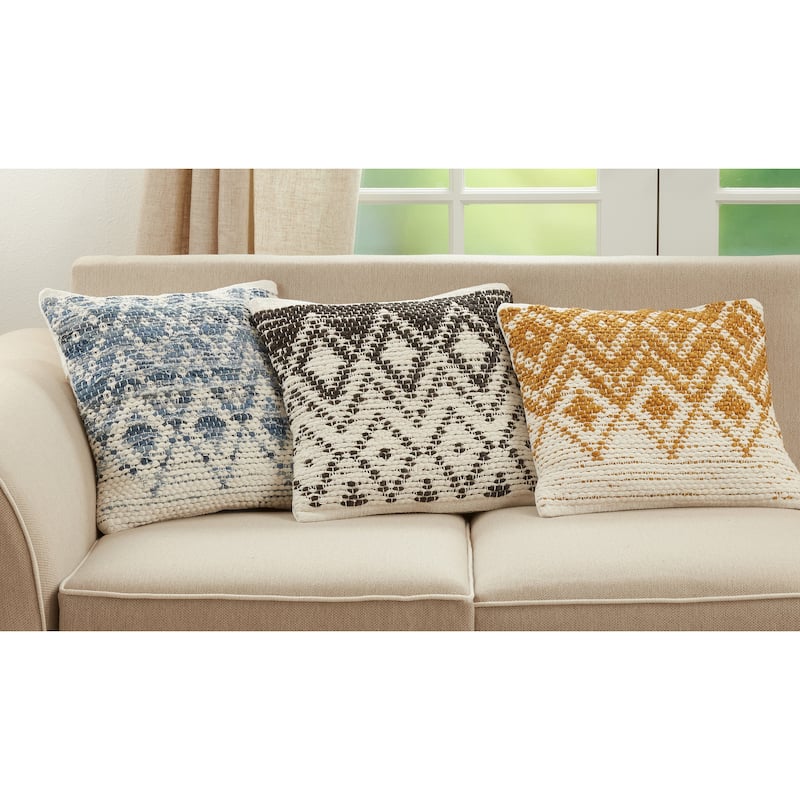 Throw Pillow With Diamond Woven Design