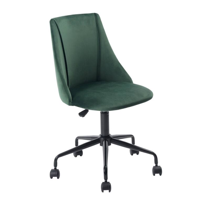 Green and Black Adjustable Height Swivel Rolling Office Chair