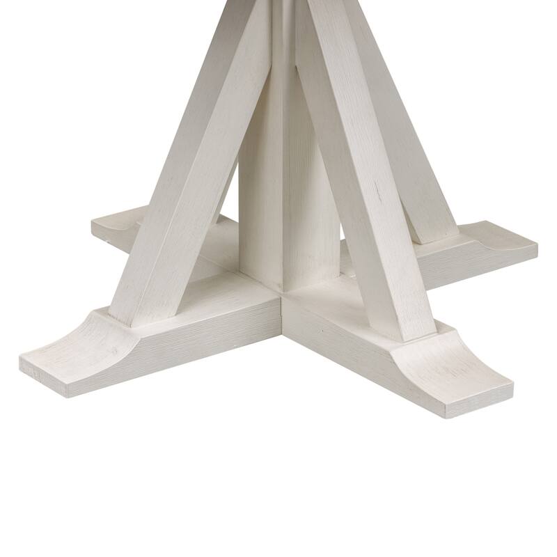 Allyson Park Wirebrushed White 5 Piece Pedestal Table Set