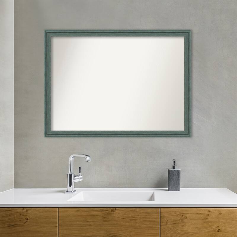 Upcycled Non-Beveled Wood Framed Bathroom Vanity Wall Mirror