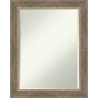 Driftwood Half-Inch-Bevel Framed Bathroom Vanity Wall Mirror - Driftwood Tan - 23 x 29 in