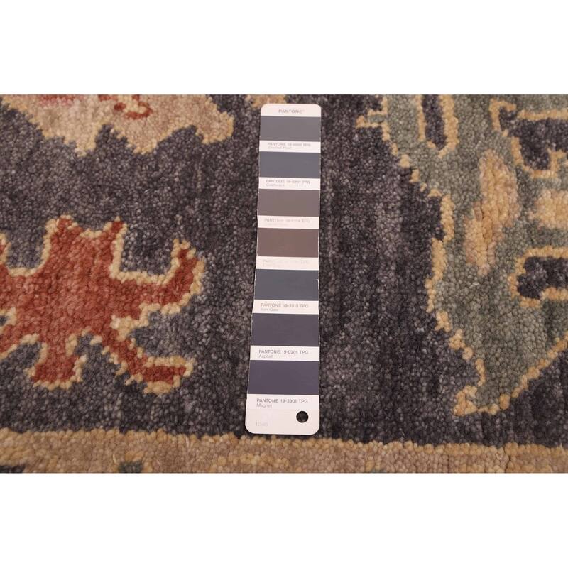 ECARPETGALLERY Hand-knotted Modern Oushak Charcoal Wool Rug - 8'0 x 9'11