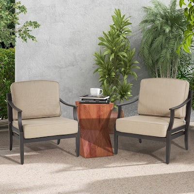 Patio Aluminum Conversation Sofa Set With Sunbrella Cushions