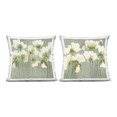 Stupell Charming White Blooms Decorative Printed Throw Pillow Design by Vanessa Austin (Set of 2)