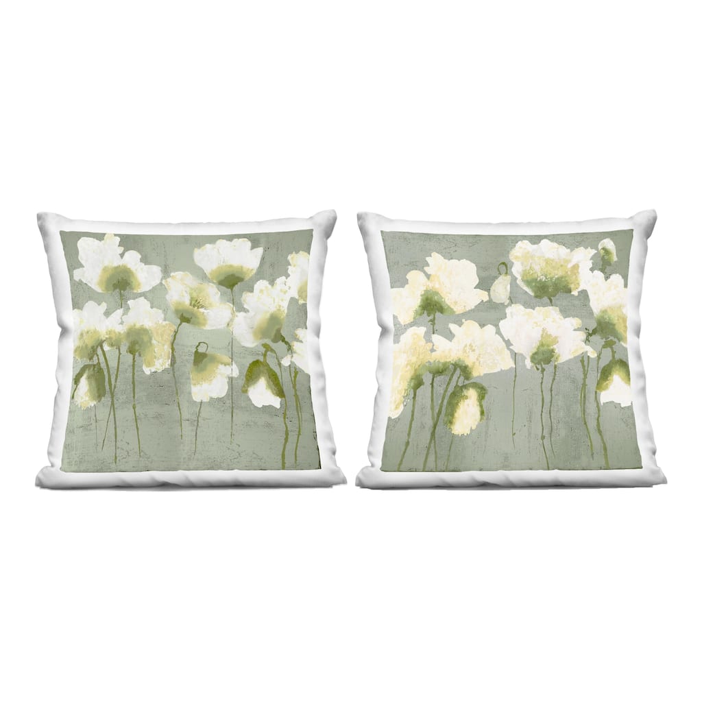 Stupell Charming White Blooms Decorative Printed Throw Pillow Design by Vanessa Austin (Set of 2)