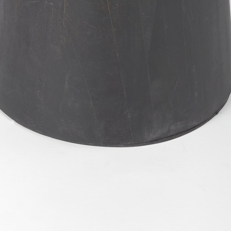 Maxwell Dark Brown Solid Wood Top & Base w/ Black Metal Accent Pedestal Bistro Table - 32.0L x 32.0W x 36.0H