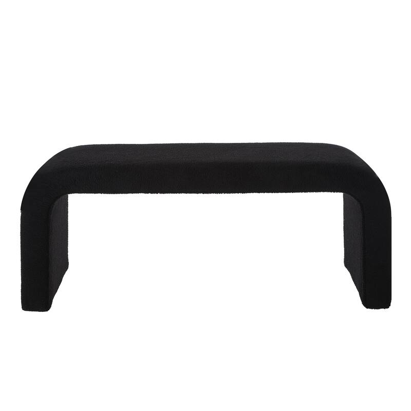 Set of 3 U-Shaped Modern Bench Teddy Ottoman Bench for Entryway, Bedroom End of Bed, Set of 3 Small Sofa Footrest