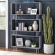 preview thumbnail 9 of 18, Simple Living Margo Mid-Century Modern 3-tier Bookshelf - 59.5"h x 36"w x 11.8"d Charcoal Grey