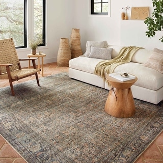 Alexander Home Bella Distressed Floral Area Rug