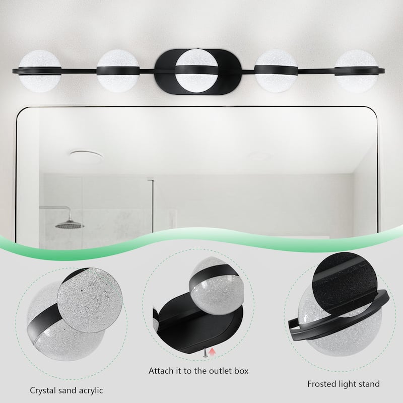 Bathroom Modern Vanity Lights With 5 LED Bulbs