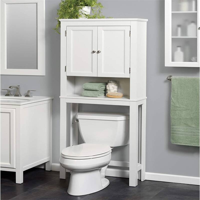 Over The Toilet Storage - 10"D x 27.01"W x 68.6"H - 10"D x 27.01"W x 68.6"H - White