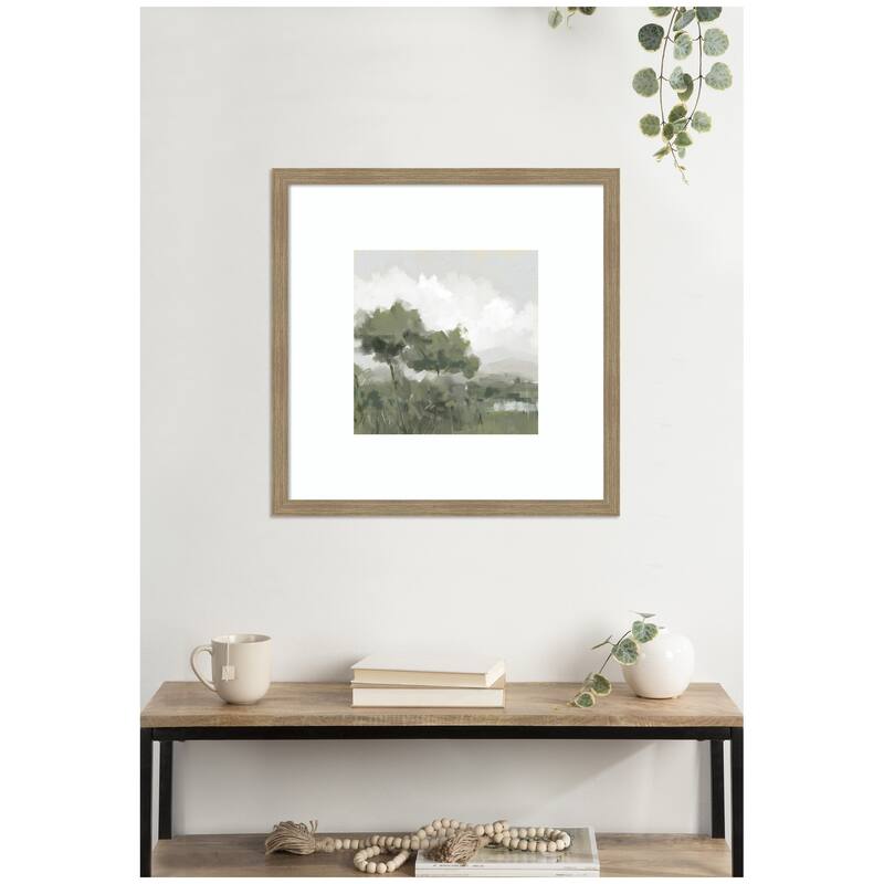 Kate and Laurel Shades of Olive No. 1 by Mary Sparrow Framed Wall Art Print