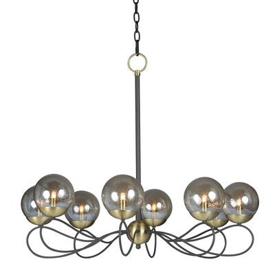 Reverb 8-Light Pendant - textured bronze / satin brass