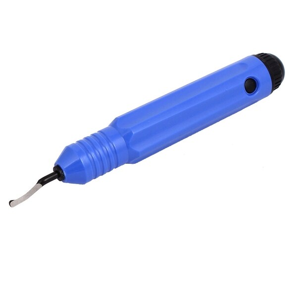 Unique Bargains Blue Plastic Handle Swivel Rotatable Debur Deburring Tool