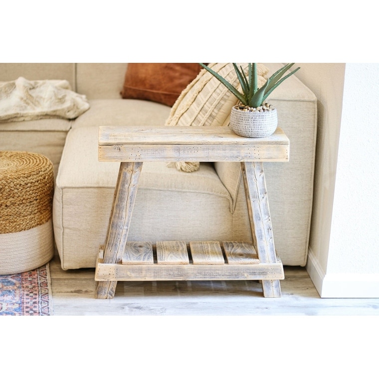 Distressed wood hot sale accent table