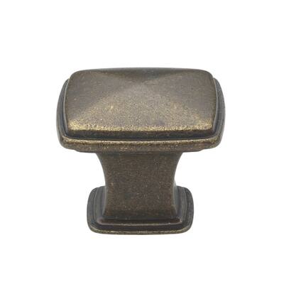 GlideRite 5-Pack 1-1/4 in. Antique Square Deco Cabinet Knobs