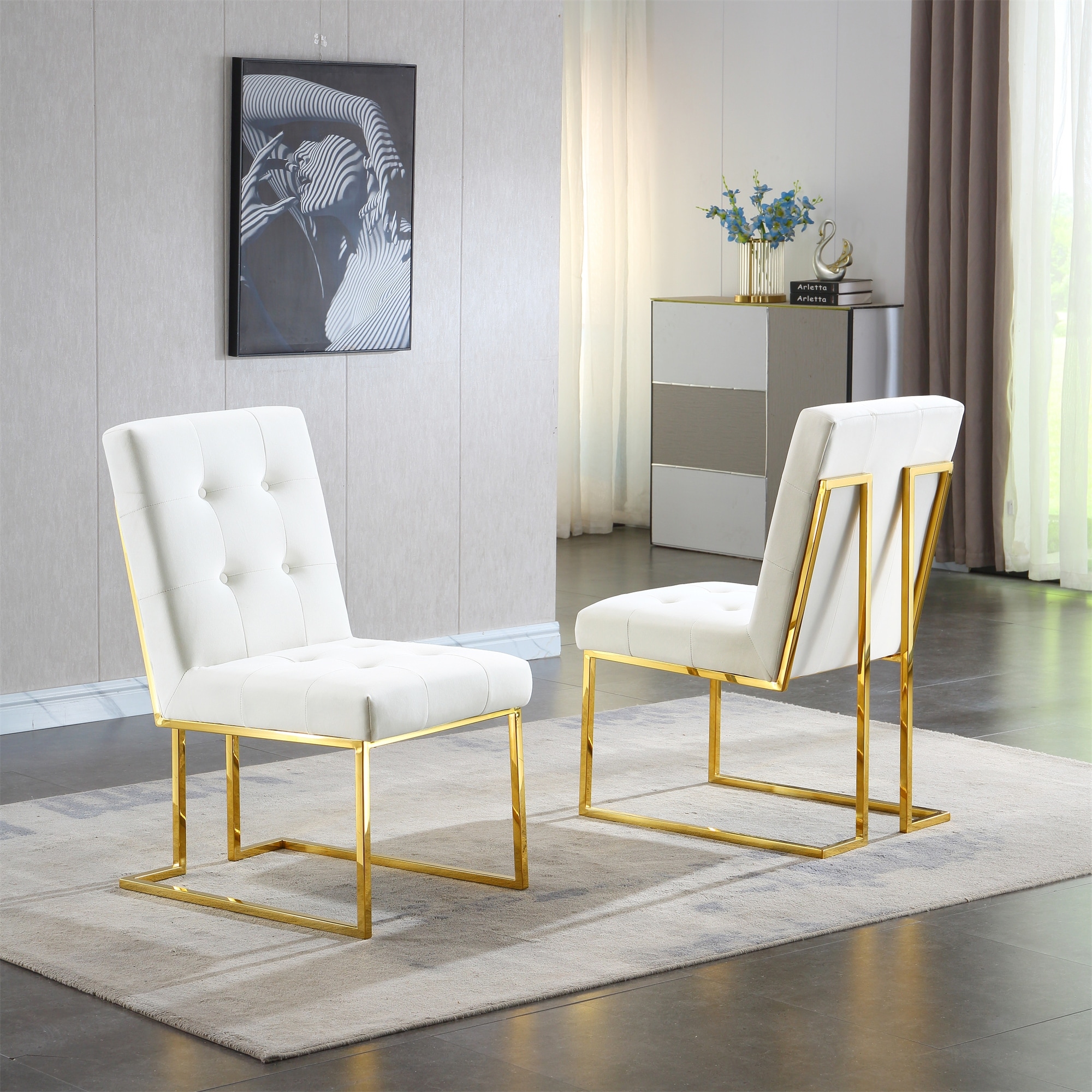 Silver velvet dining chair cheap