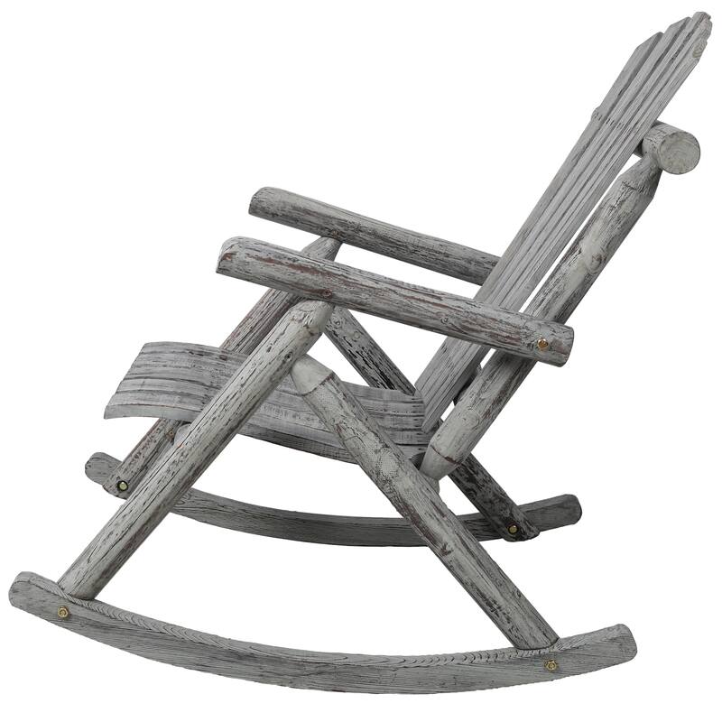 Outdoor Wooden Rocking Chair for Porch, Patio, or Garden - 26" x 39.375" x 38"