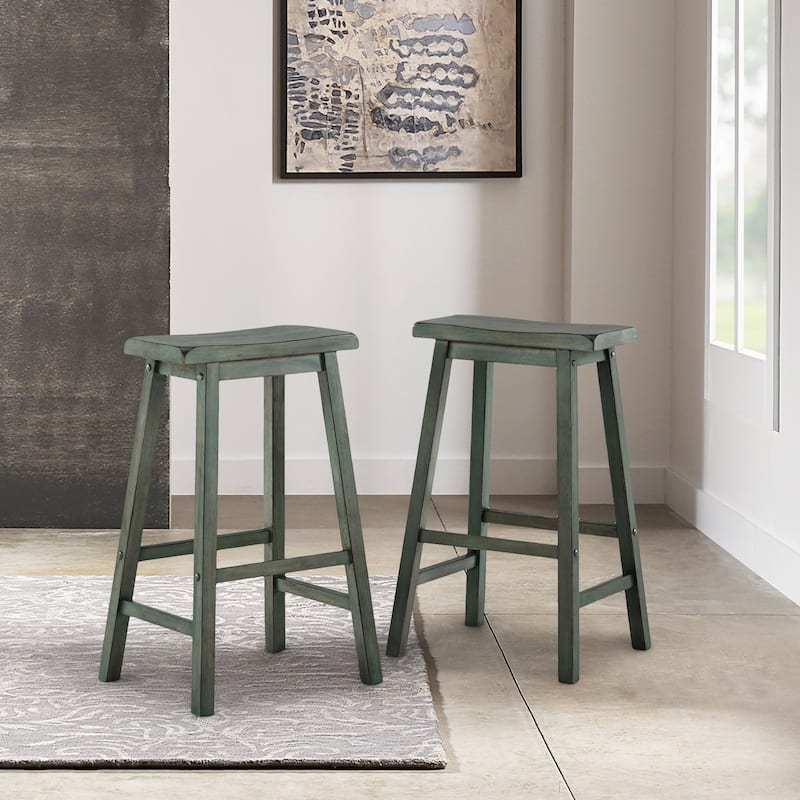 Cadiz Saddle Seat 29" Bar Height Backless Stools (Set of 2)
