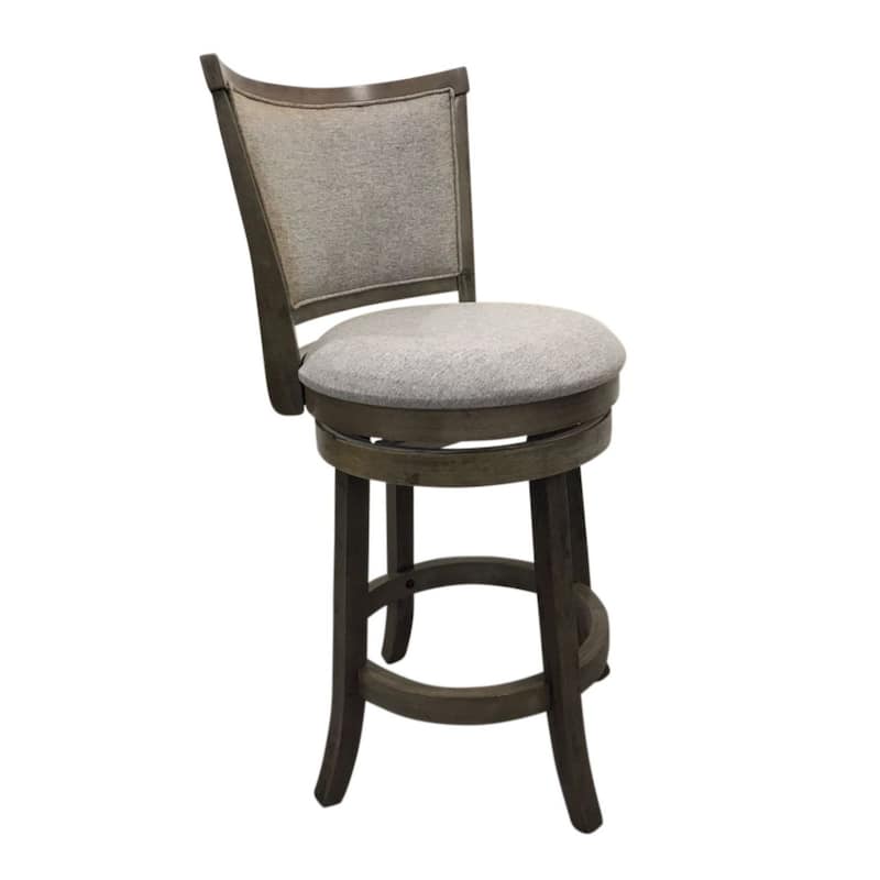 Solid Upholstered Swivel Seat Barstool - 38" - Set of 2 - Gray