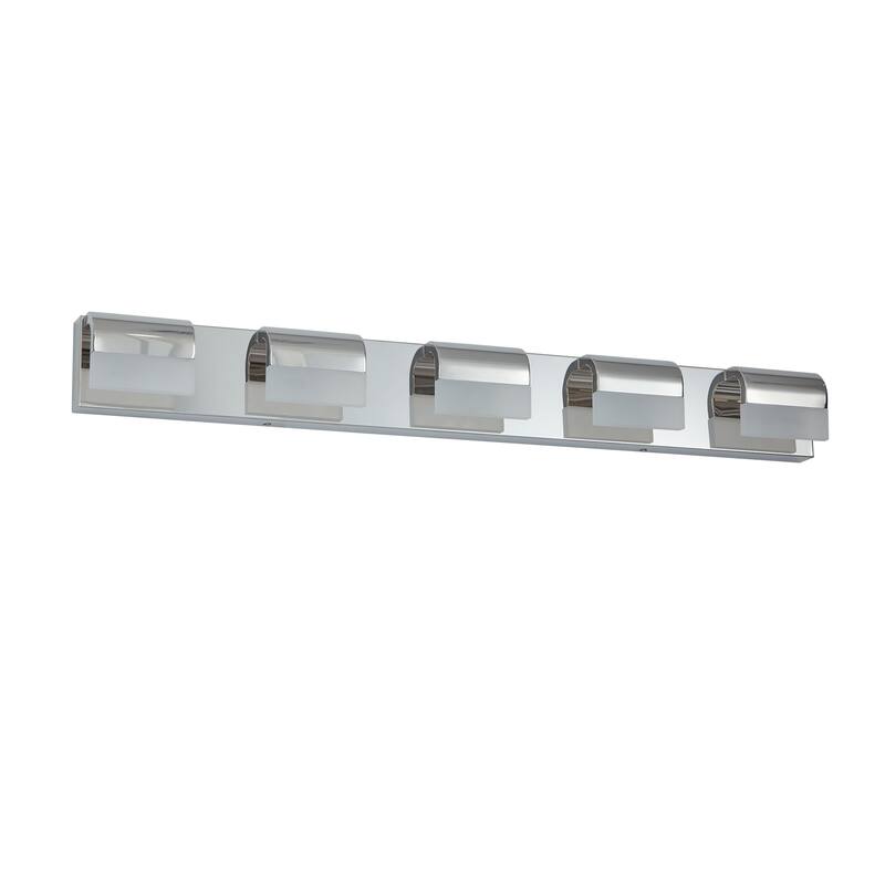 Modern Bathroom Vanity Lighting 5-Light LED Vanity Lights Over Mirror Bath Wall Lighting - Chrome