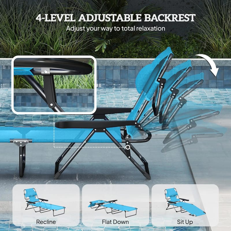 Folding Lounge Chair with Reclining Back
