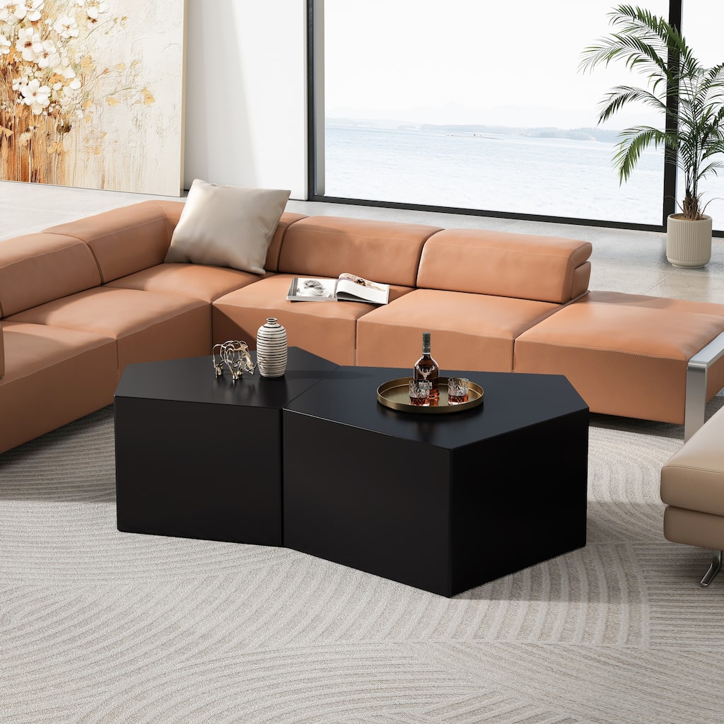 Set of 2 Side Table Nesting Table End Table Center Table