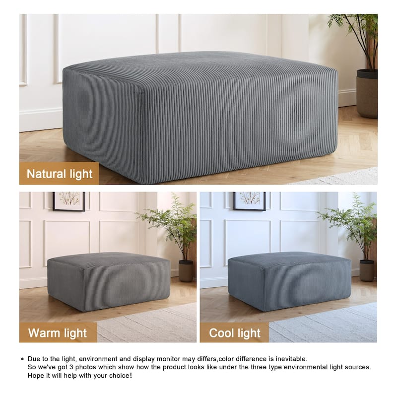 Corduroy Upholstered Modular Sectional Sofa with Ottoman