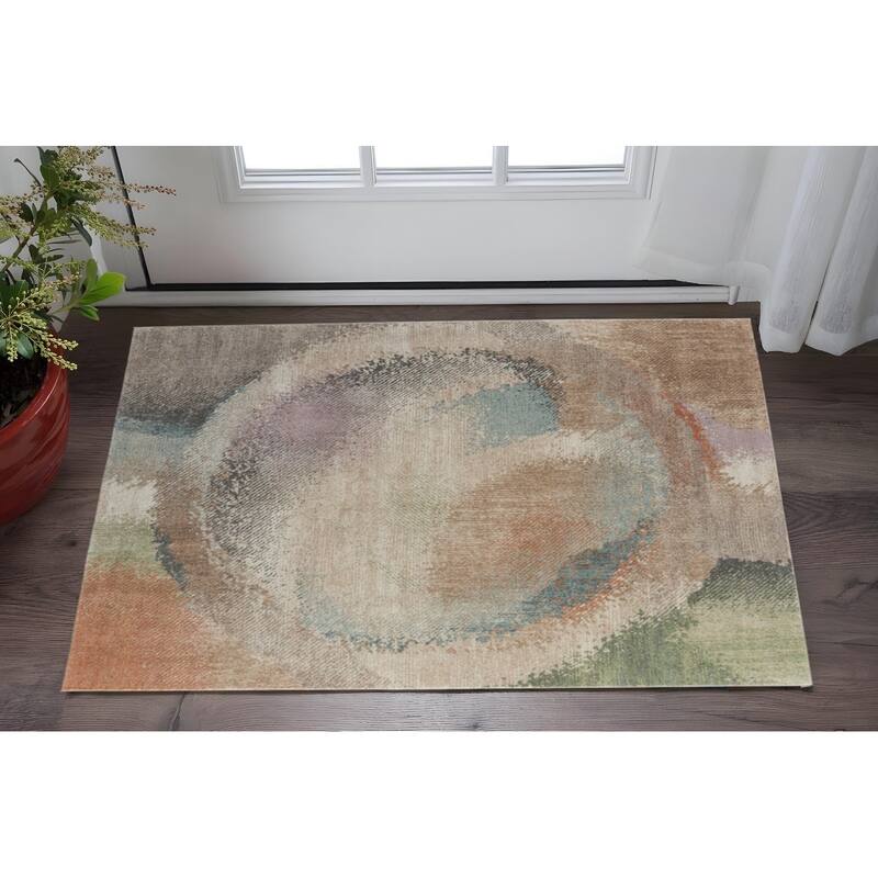 HomeRoots Abstract Industrial Rectangle Area Rug - 34.00 in. x 21.00 in.  x 0.47 in.