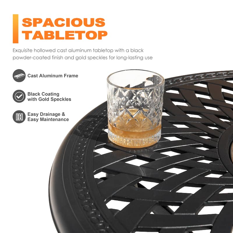 Outdoor 2-Person Cast Aluminum Bistro Set