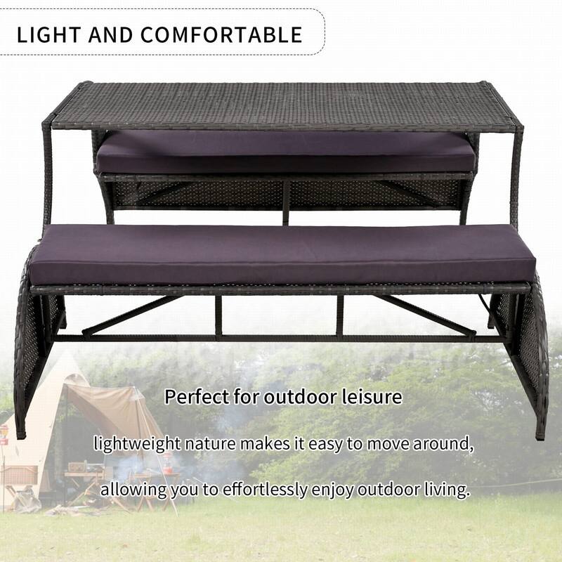Versatile 3-Piece Outdoor Bistro Set Converts to Table and Seats for Gardens and Lawns