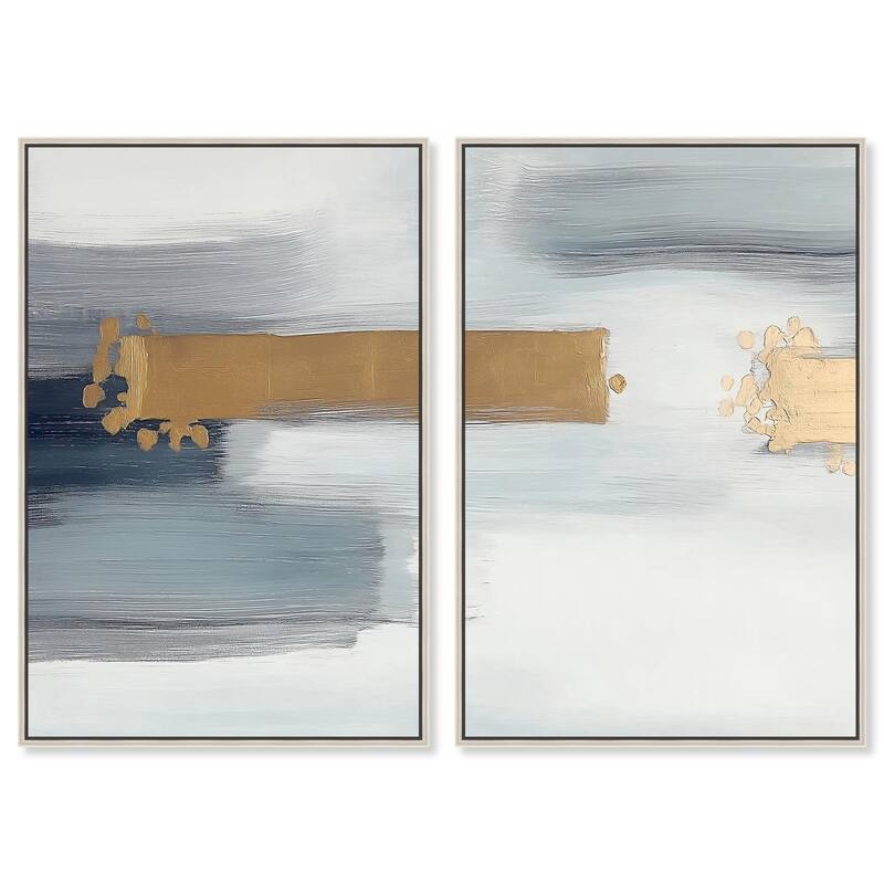 Azure Horizon III Canvas Set of 2 by Art Remedy - 30" x 45" - Silver