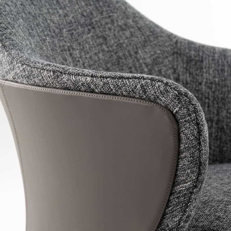 Modrest Cora Modern Grey Fabric & Leatherette Dining Chair