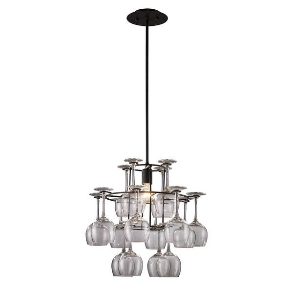 slide 1 of 1, Elk Home Vintage Dark Rust With Clear Glass 1 Light Chandelier