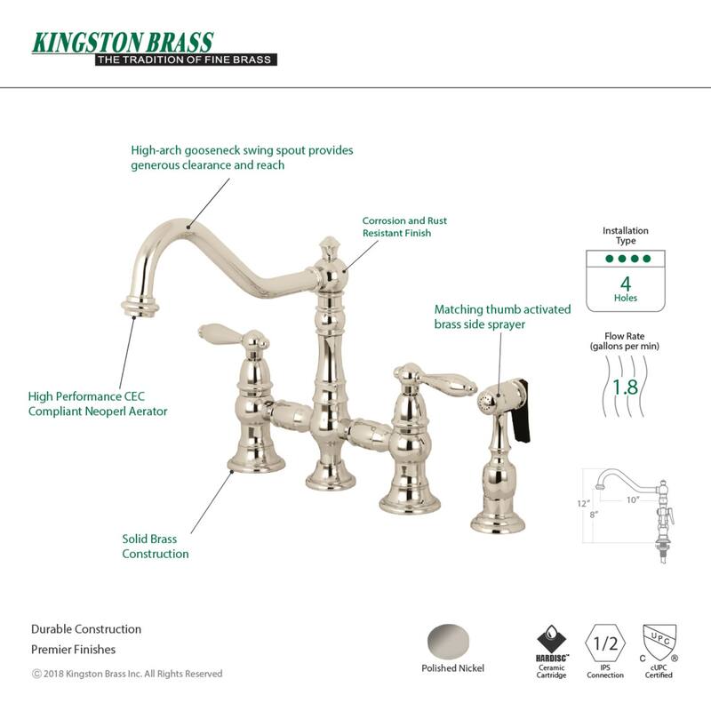 Kingston Brass Restoration Kitchen Faucet with Side Sprayer