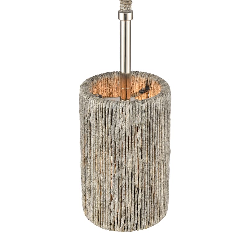 Elk Home Abaca Polished Nickel Finish With Abaca Rope Shade Pendant