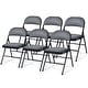 preview thumbnail 1 of 8, Gymax Set of 6 Folding Chairs Fabric Upholstered Padded Seat Metal Grey