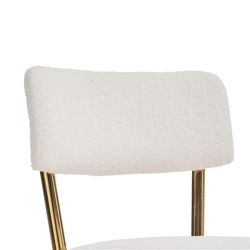 Modern Teddy Fabric Upholstered Metal Base Bar Stools (Set of 4)