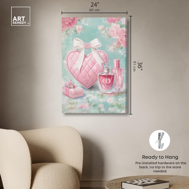 Little Heart Shaped Purse Canvas by Art Remedy, Gallery Wrapped