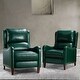 preview thumbnail 97 of 166, Brigida Multifunctional Modern Genuine Leather Nailhead Trim Recliner with Adjustable Footrest Set of 2 by HULALA HOME GREEN