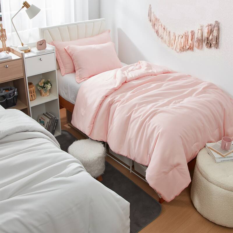 Dorm Haul® - Cozy College Comforter Set - Twin XL Bedding - Heavenly Pink