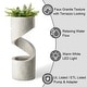 preview thumbnail 10 of 34, 32-Inch Modern Polyresin LED Spiral Outdoor Fountain With Small Planter by Glitzhome