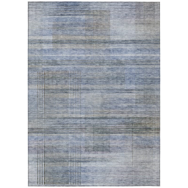 HomeRoots Striped Transitional Rectangle Outdoor Rug