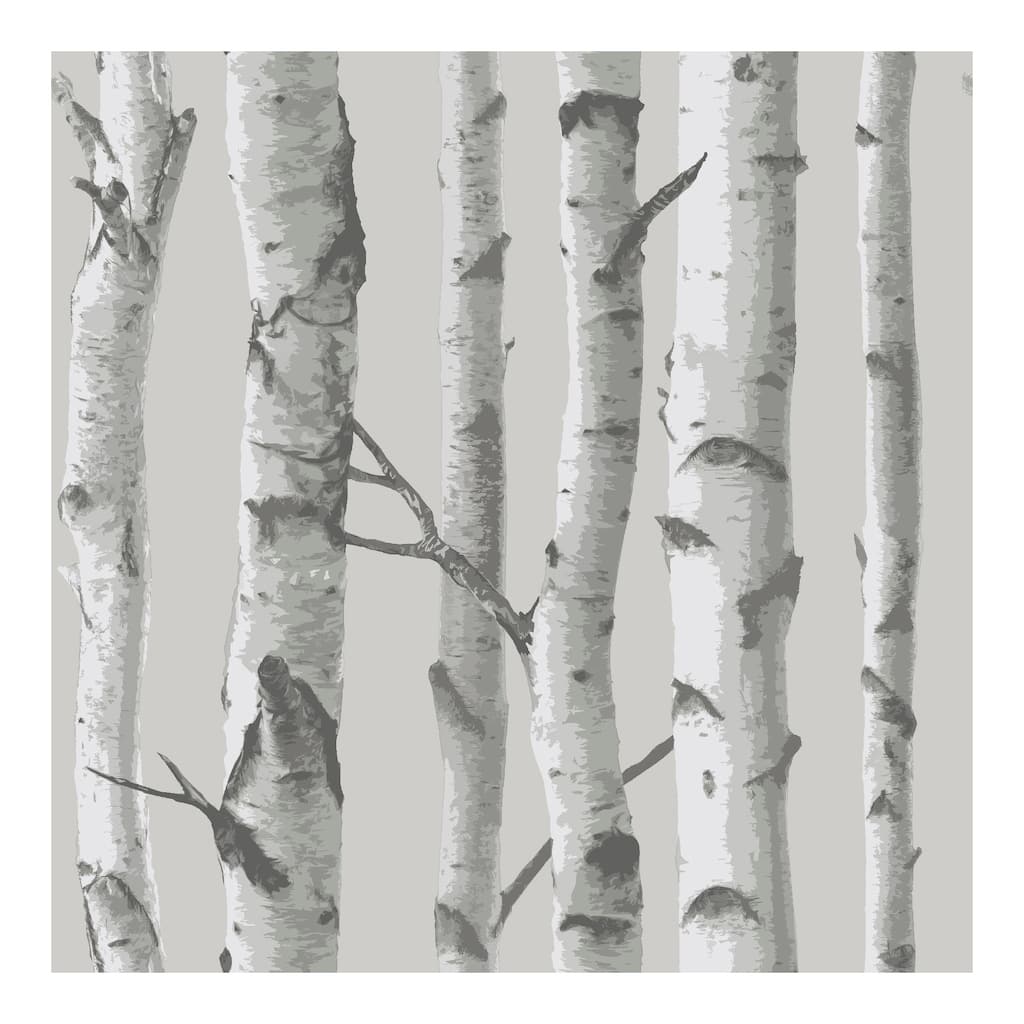 NuWallpaper Mountain Birch Grey Peel & Stick Wallpaper - 216in x 20.5in x 0.025in