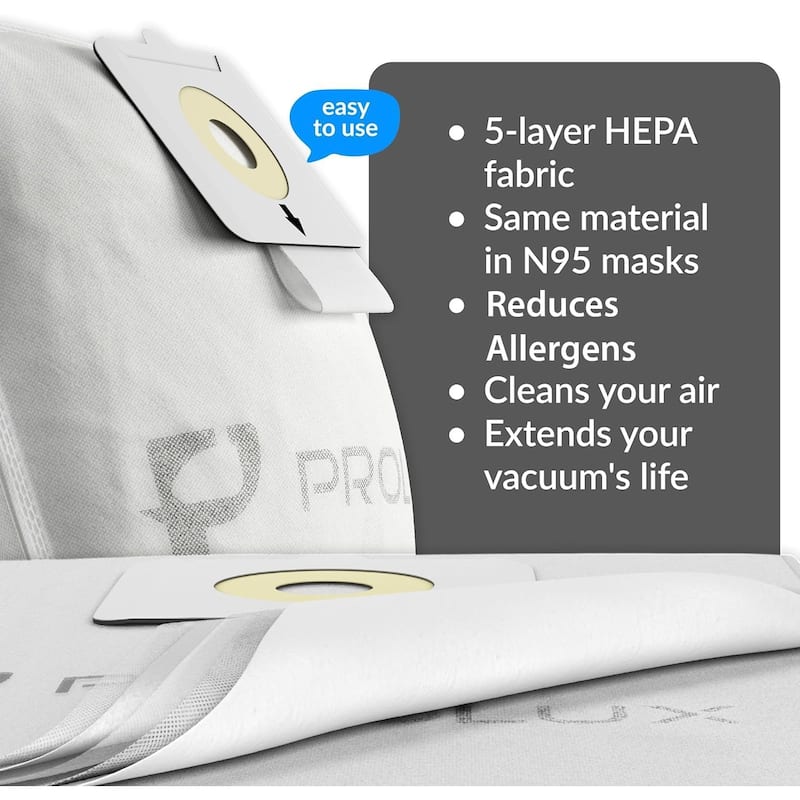 10pk of HEPA Bags for The Prolux Upright Vacuum Models