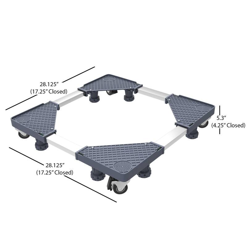 Multi Purpose Dolly With 4 feet, Locking Swivel Wheels, Levels and Adjustable Base for Moving - 1100 Lbs Capacity By Stalwart