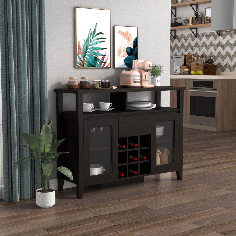 DH BASIC Transitional Espresso 9-bottle Storage Buffet by Denhour