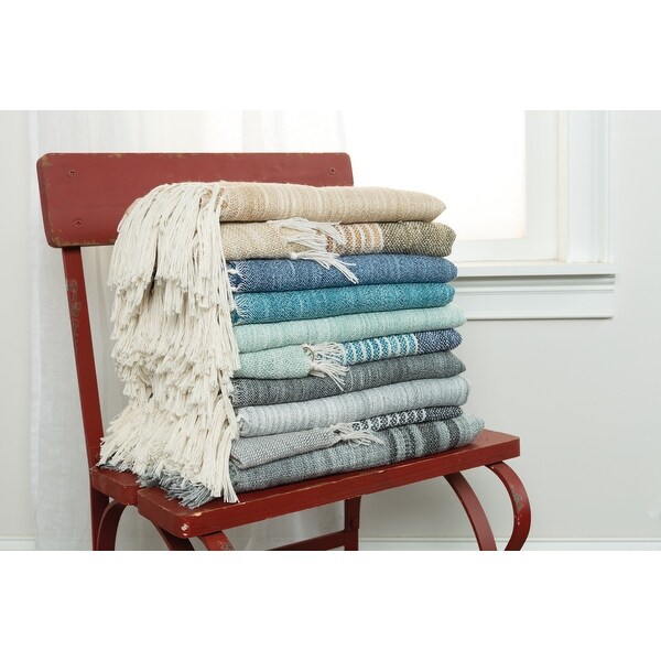 Rizzy Home Hand tied Striped Throw Blanket On Sale Bed Bath