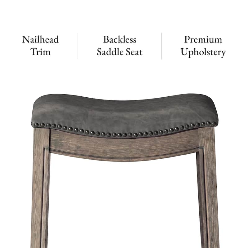 Maven Lane 26" Adrien Saddle Kitchen Counter Height Stool