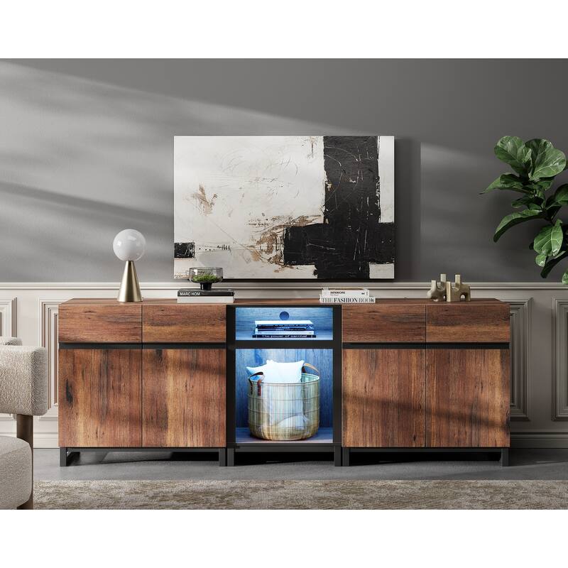 WAMPAT TV Stand for TVs up to 90 inch